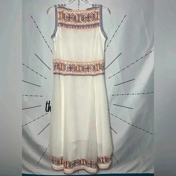 Tularosa Canyon Embroidered Boho Chiffon Midi Dress - Picture 6 of 11
